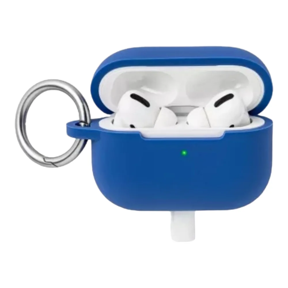 heyday Apple AirPods Pro (1/2 Generation) Sofy Blue Silicone Case Carabiner Clip